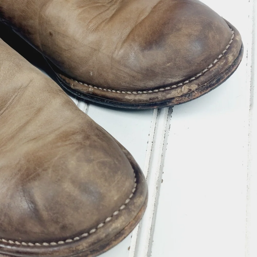 Alberto Fermani Brown Leather Ankle Buckle Strap Detail Side Zip Tall Boots B429